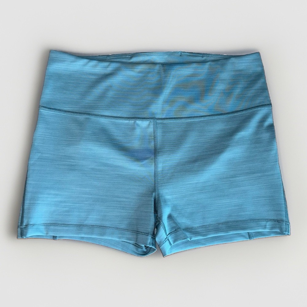 NWOT Athleta Ultimate 3" High-Rise Athletic Shorts in Heathered Teal Blue Size M